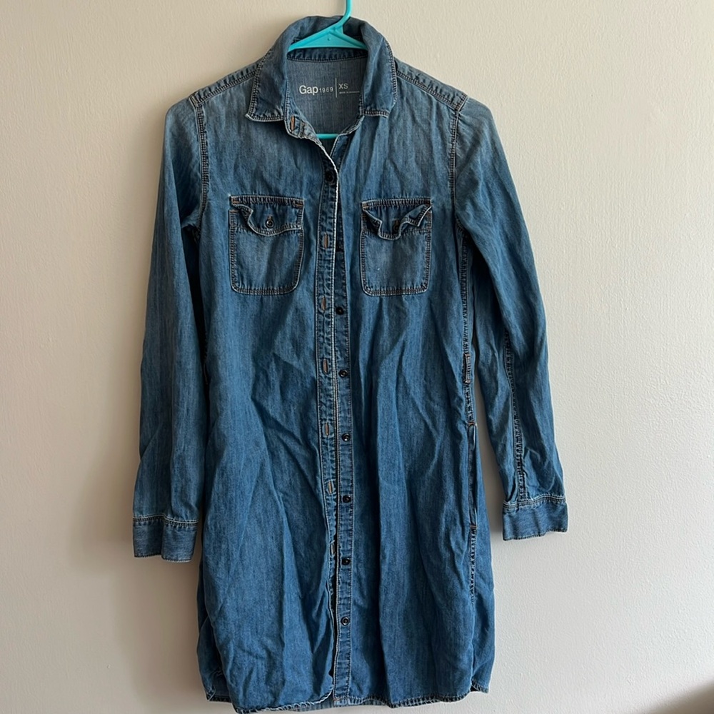 GAP 1969 Western Denim Shirt Dress
